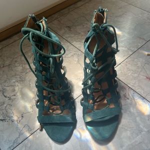 Charlotte Russe Forest Green Strappy Heels